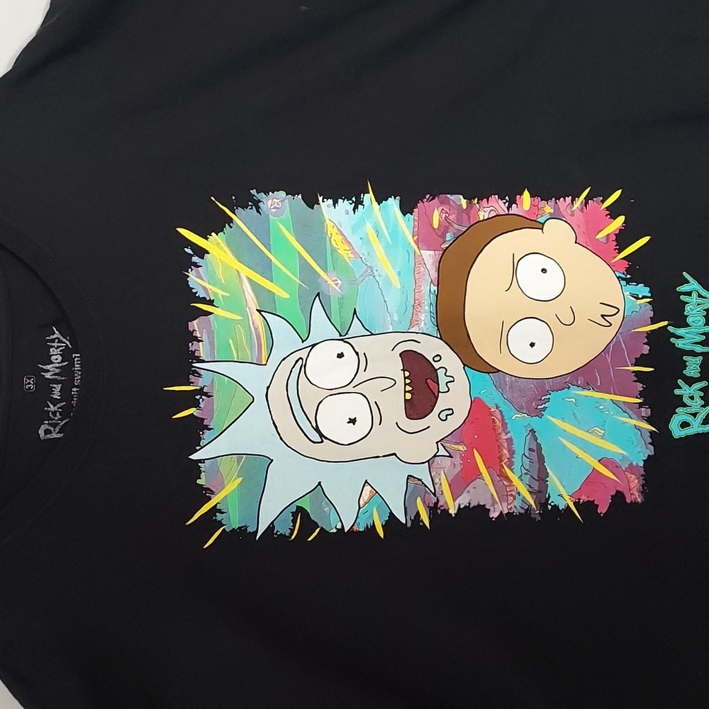 Men's 3X Black Graphic Rick and Morty T-Shirt - Picture 2 of 3